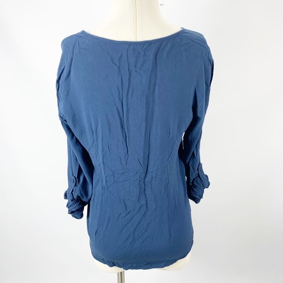 Spense Medium Navy Blouse Pleats Pleated - Picture 5 of 7